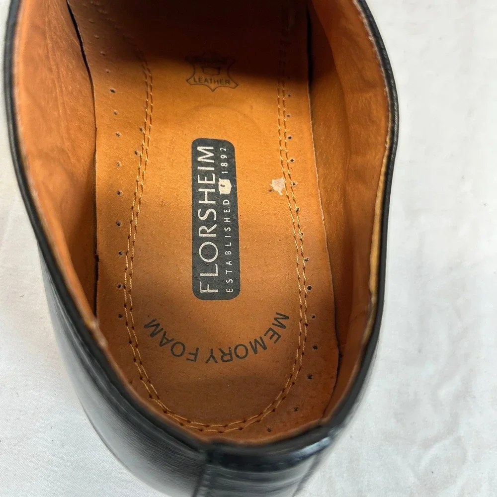 Florsheim Mens Black Leather Cap Toe Oxford Dress Shoes 14180-001 Size 8D